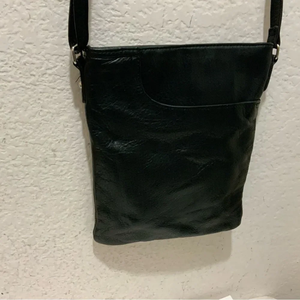 Margot Crossbody Bag Black Genuine Leather Handbag Purse Small